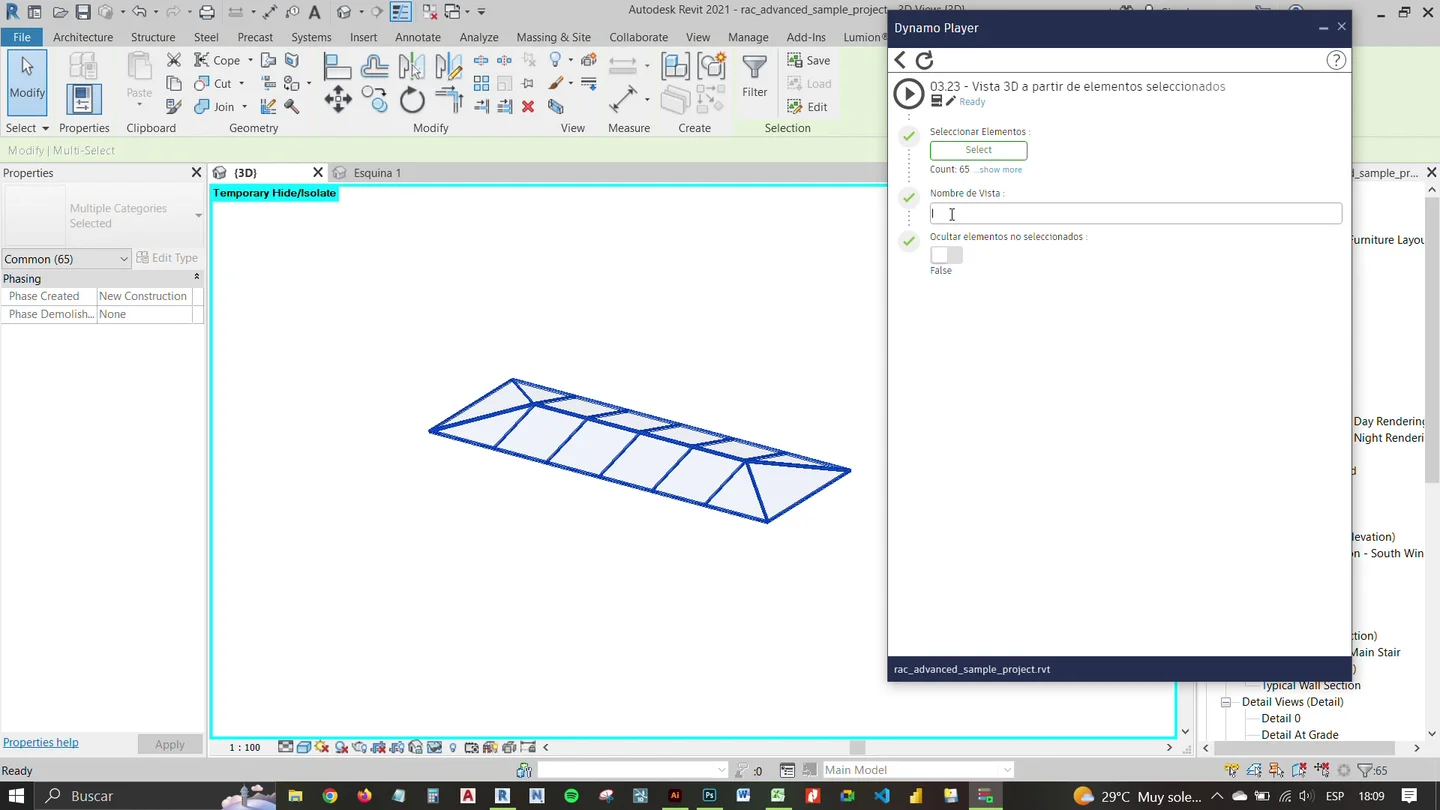 3D views from selected objects demonstration in the original portfolio