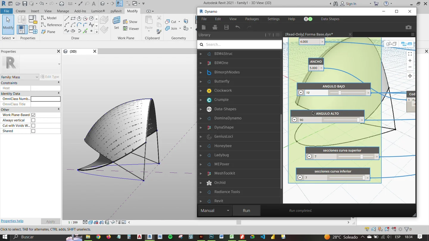 Parametric form generation using visual programming.